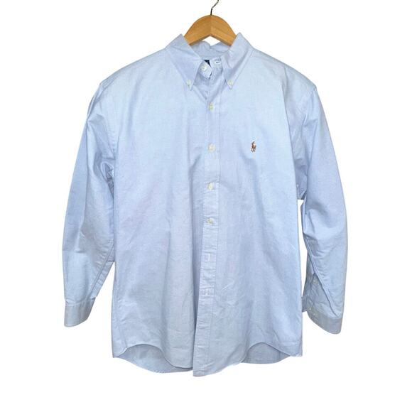 Ralph Lauren Men’s Yarmouth Button Down Blue 16 32/33 cotton pony logo classic - Picture 1 of 8